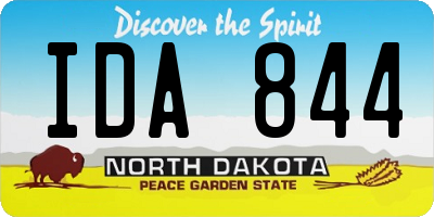 ND license plate IDA844