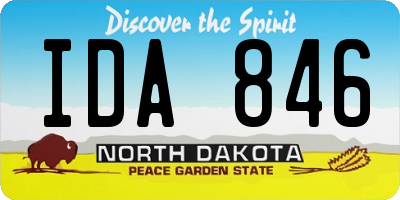 ND license plate IDA846