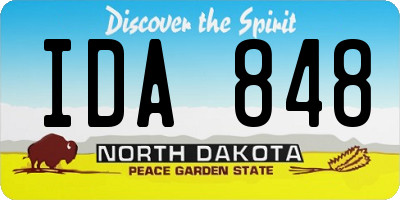 ND license plate IDA848