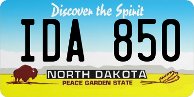 ND license plate IDA850