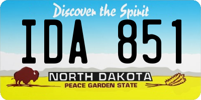 ND license plate IDA851