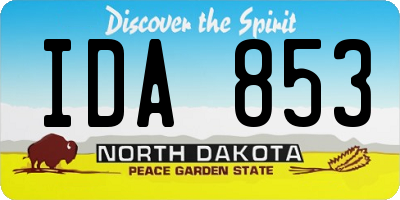 ND license plate IDA853