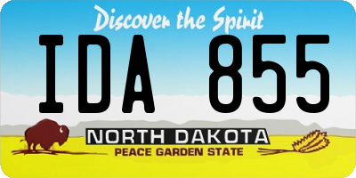ND license plate IDA855