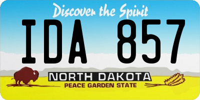 ND license plate IDA857