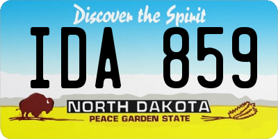ND license plate IDA859