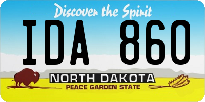 ND license plate IDA860
