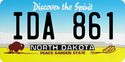 ND license plate IDA861