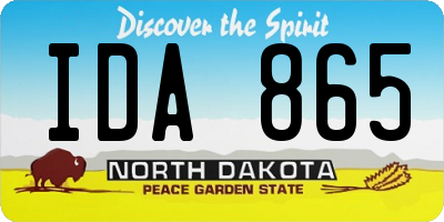 ND license plate IDA865