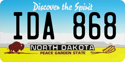 ND license plate IDA868