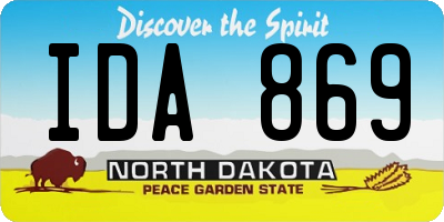 ND license plate IDA869
