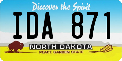 ND license plate IDA871