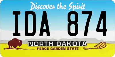 ND license plate IDA874