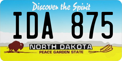 ND license plate IDA875