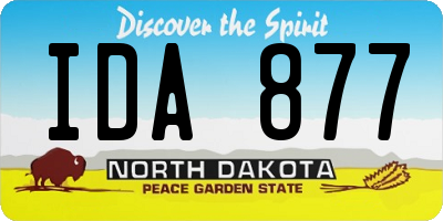 ND license plate IDA877