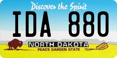 ND license plate IDA880