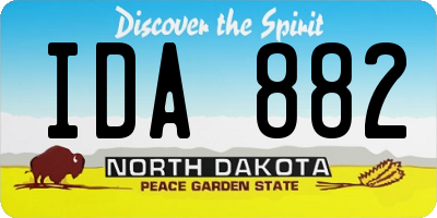 ND license plate IDA882