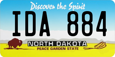 ND license plate IDA884