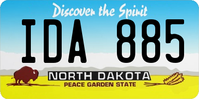ND license plate IDA885