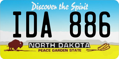 ND license plate IDA886