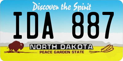 ND license plate IDA887