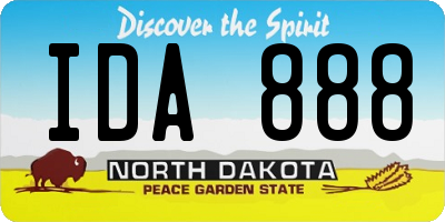 ND license plate IDA888