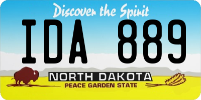 ND license plate IDA889