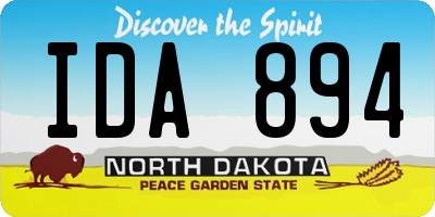 ND license plate IDA894