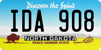 ND license plate IDA908