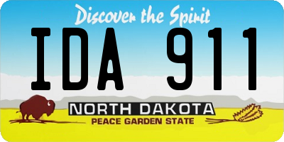 ND license plate IDA911