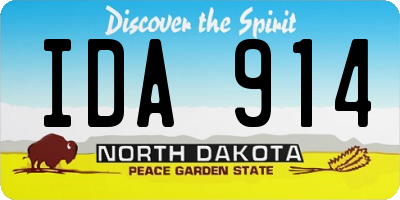 ND license plate IDA914