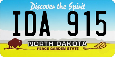 ND license plate IDA915