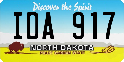 ND license plate IDA917