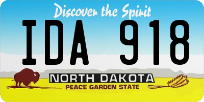 ND license plate IDA918