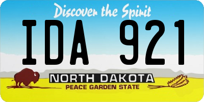 ND license plate IDA921