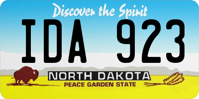 ND license plate IDA923