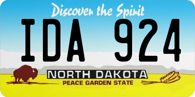 ND license plate IDA924