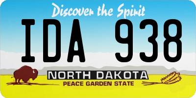 ND license plate IDA938