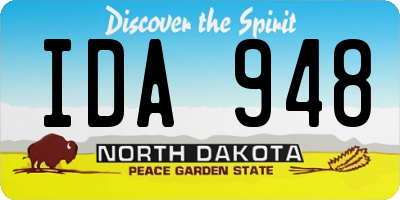 ND license plate IDA948