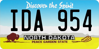 ND license plate IDA954