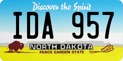 ND license plate IDA957