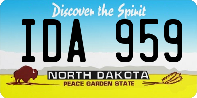ND license plate IDA959