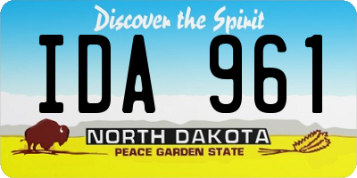 ND license plate IDA961