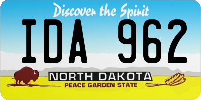 ND license plate IDA962