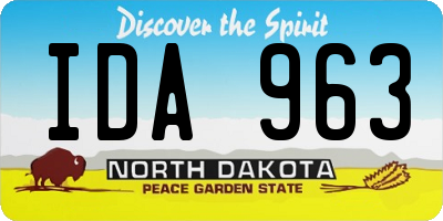 ND license plate IDA963