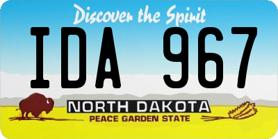 ND license plate IDA967