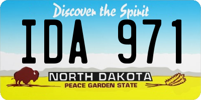 ND license plate IDA971