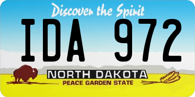 ND license plate IDA972
