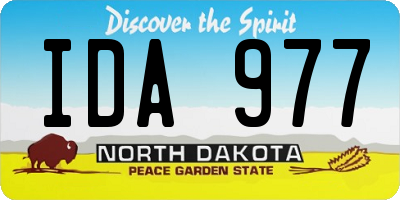 ND license plate IDA977