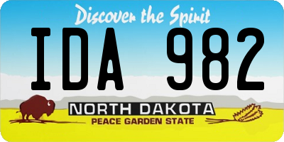 ND license plate IDA982