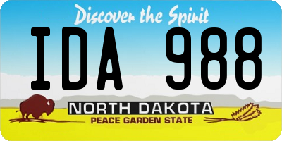 ND license plate IDA988